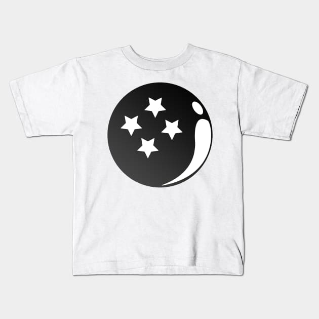 Monochrome 4 Star Ball Kids T-Shirt by DennisMcCarson